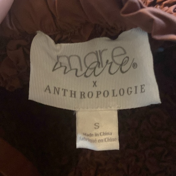 Anthropologie Mare Mare Smocked Crop Top Boho Neutral Sz S NEW 100% Cotton - Picture 3 of 5